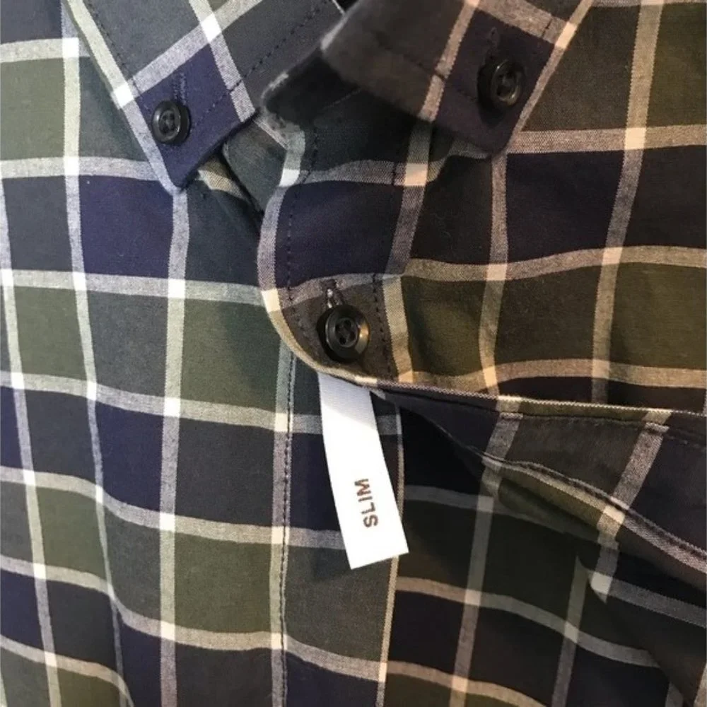 Goodfellow & Co Men's Button Up Shirt Slim Fit Plaid Long Sleeve New With Tags - Picture 4 of 6